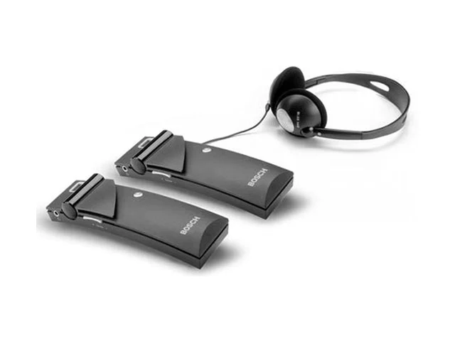 Two Bosch Integrus pocket receivers and a headset
